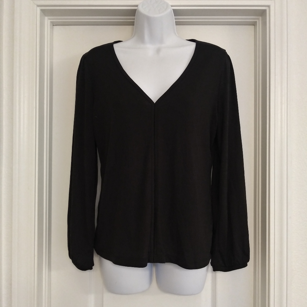 J. Crew Black Long Sleeve Top M